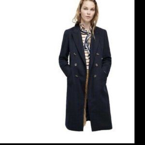J. Crew Double-breasted topcoat in wool cashmere navy size 8 new with tags